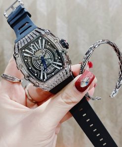 Đồng hồ đôi Hanboro By Huboler chính hãng dây cao su 3644mm (2)