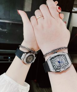 Đồng hồ đôi Hanboro By Huboler chính hãng dây cao su 3644mm (2)