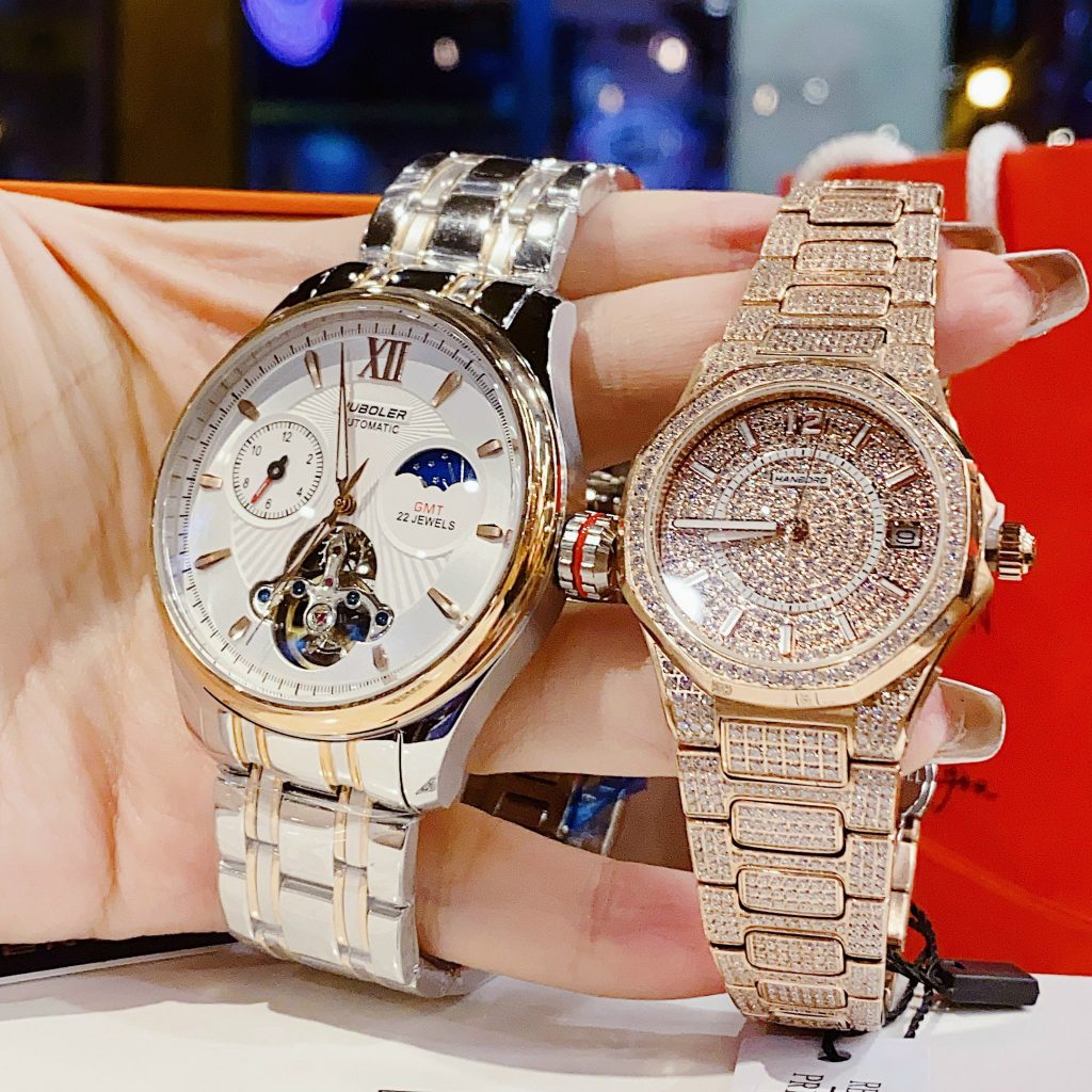 Đồng hồ đôi Hanboro By Huboler chính hãng dây kim loại 3644mm (1)