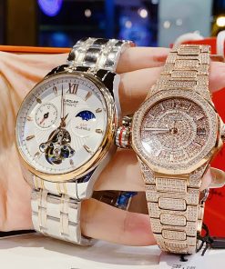 Đồng hồ đôi Hanboro By Huboler chính hãng dây kim loại 3644mm (1)