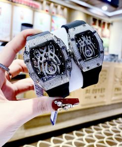 Đồng hồ đôi Hanboro By Huboler chính hãng đính đá 3644mm (2)