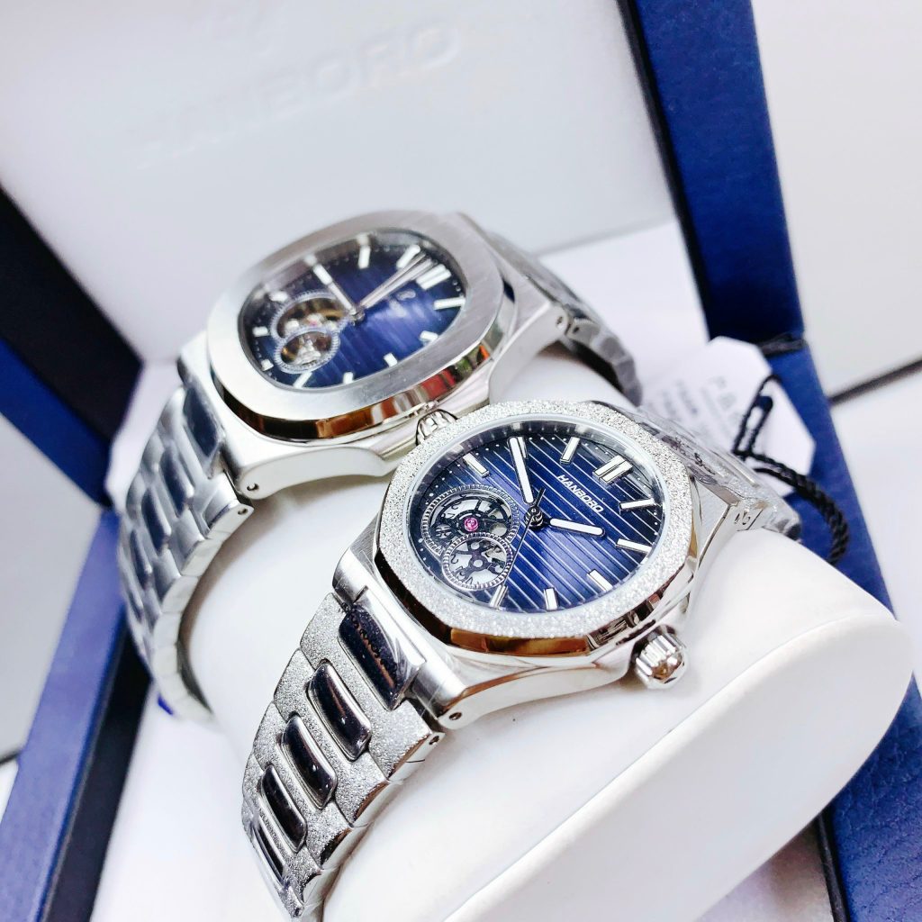 Đồng hồ đôi Hanboro chính hãng dây kim loại 3242mm (2)