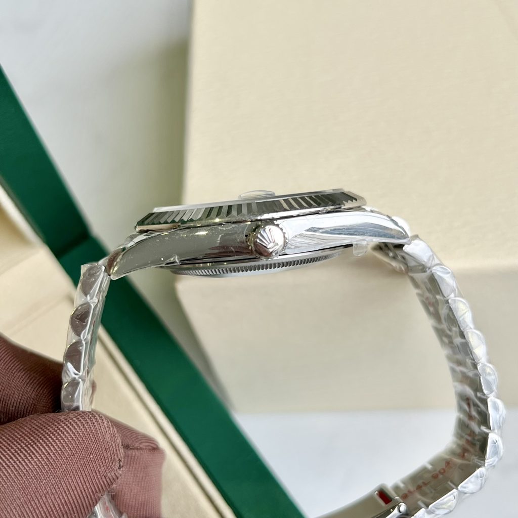 Đồng hồ nam Rolex DateJust Rep 11 mặt xám cọc số đá 41mm (2)