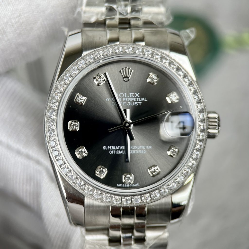 Đồng hồ nam Rolex DateJust Replica 11 nam đính đá EW Factory 41mm (2)