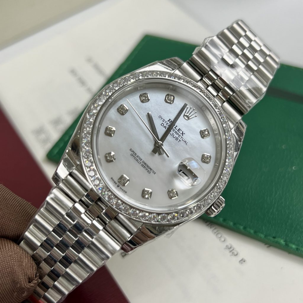 Đồng hồ nam Rolex DateJust mặt khảm xà cừ Rep 11 EW Factory 41mm (2)