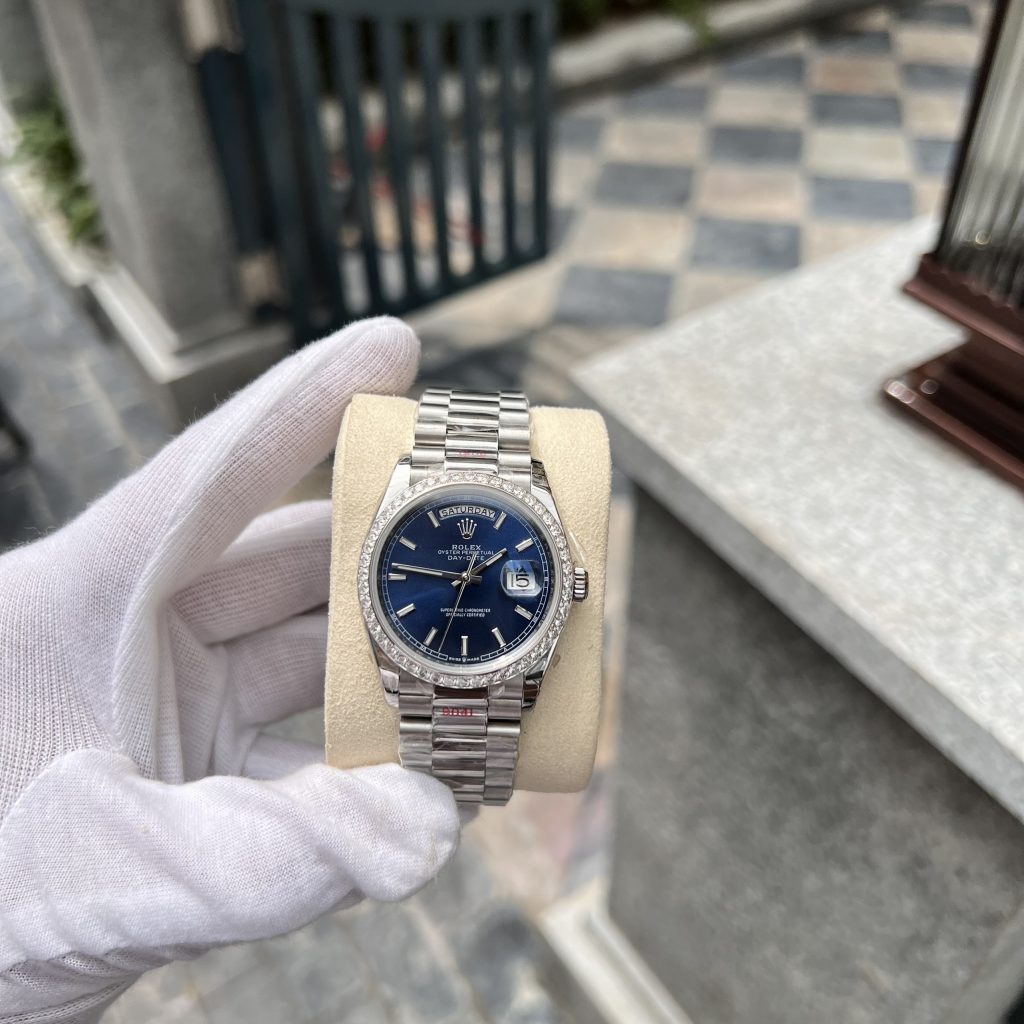 Đồng hồ nam Rolex Day-Date đính đá Replica 11 EW Factory 40mm (2)