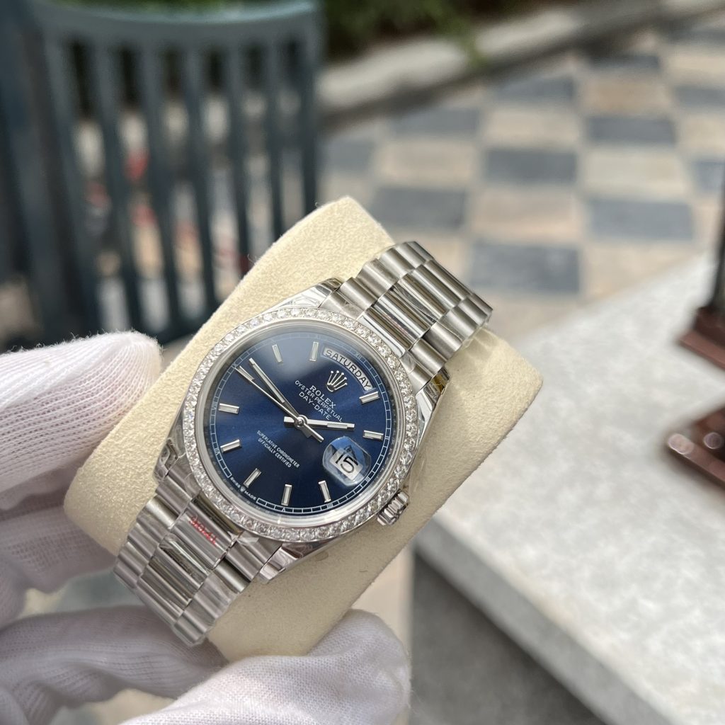 Đồng hồ nam Rolex Day-Date đính đá Replica 11 EW Factory 40mm (2)