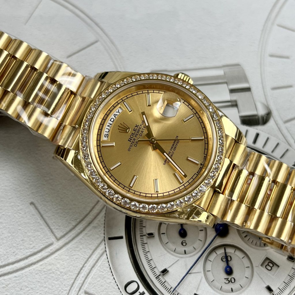 Đồng hồ nam Rolex Day-Date màu vàng Gold Replica 11 EW Factory 40mm (2)