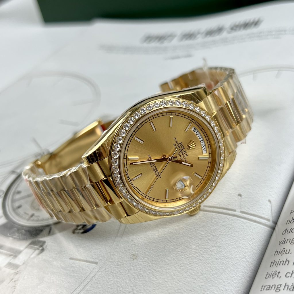 Đồng hồ nam Rolex Day-Date màu vàng Gold Replica 11 EW Factory 40mm (2)