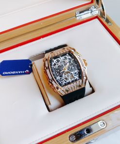 Đồng hồ nam chính hãng Hanboro By Huboler đính đá 40x48mm (2)