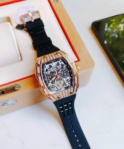 Đồng hồ nam chính hãng Hanboro By Huboler đính đá 40x48mm (2)