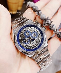 Đồng hồ nam chính hãng Hanboro đính đá Swarovski 42mm (2)