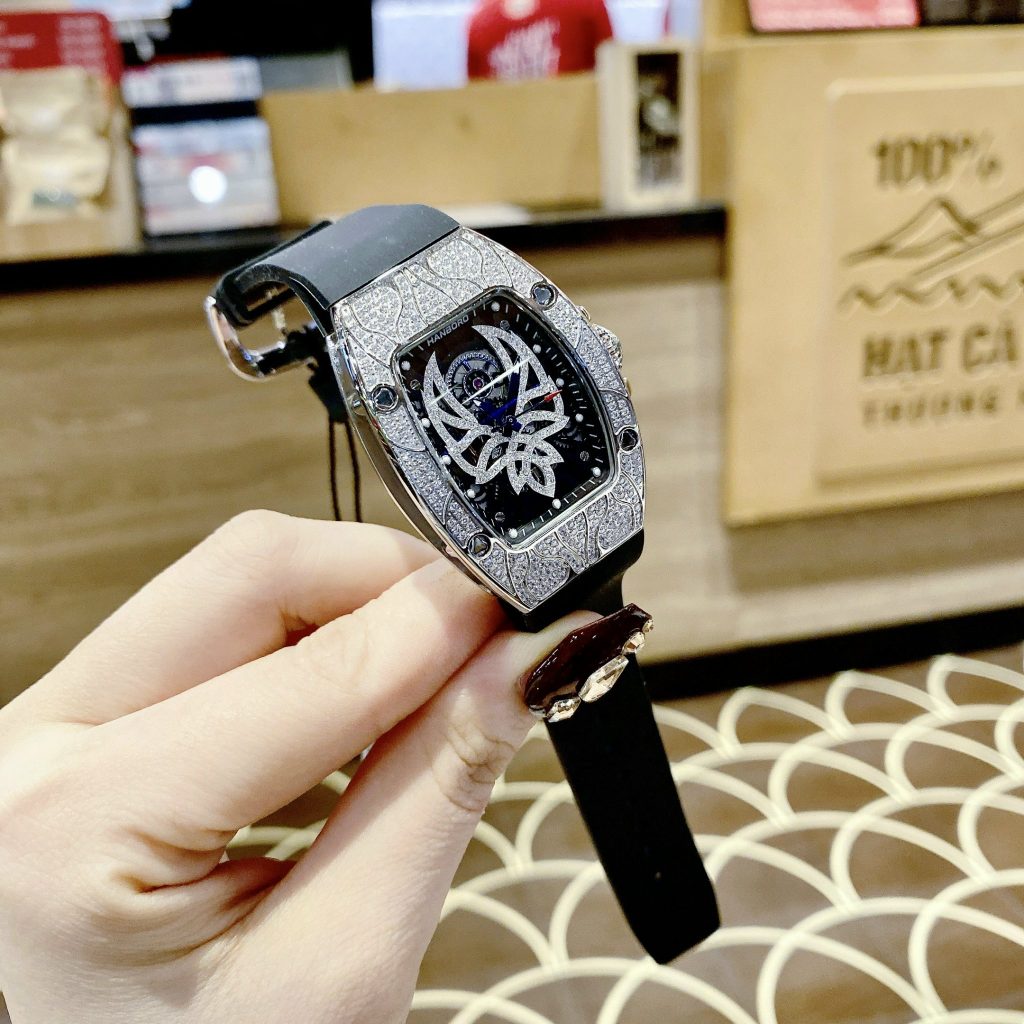 Đồng hồ nữ Hanboro By Huboler chính hãng dây cao su 36mm (2)