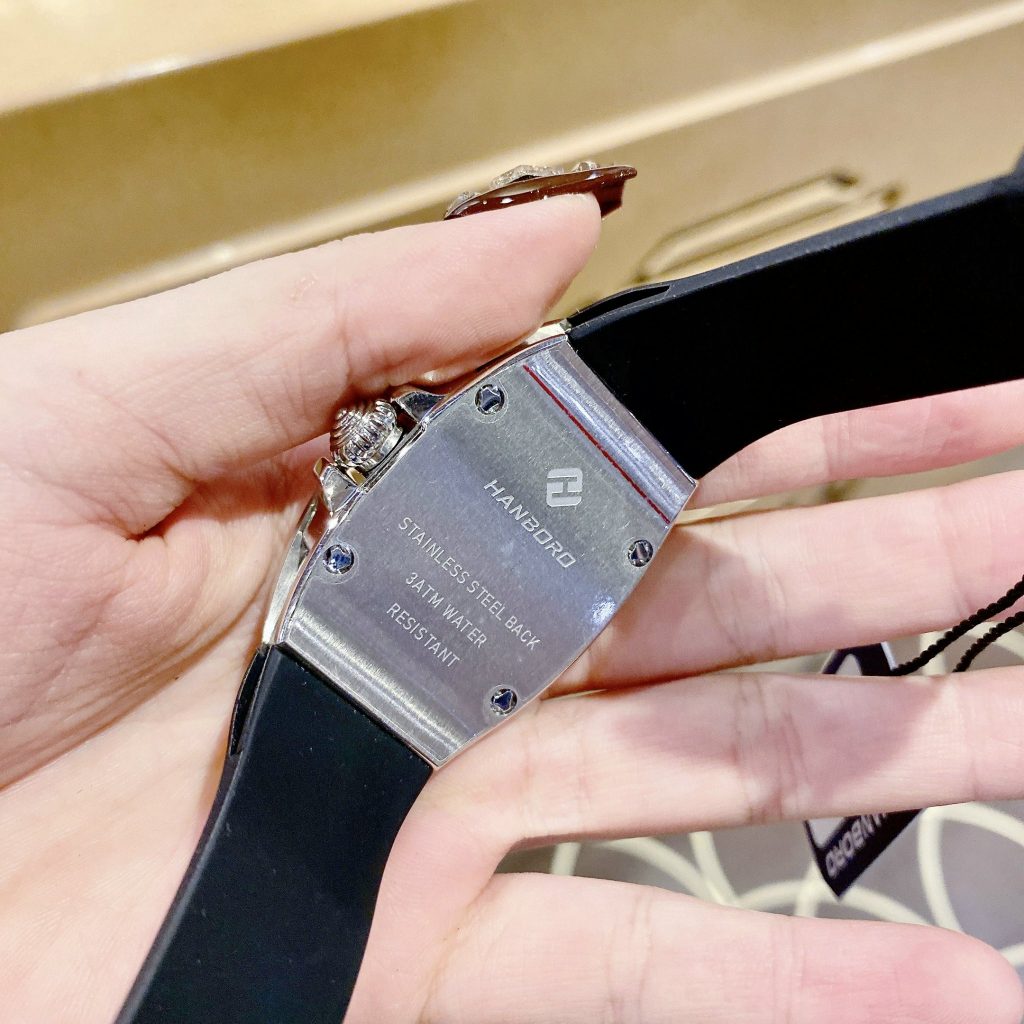 Đồng hồ nữ Hanboro By Huboler chính hãng dây cao su 36mm (2)