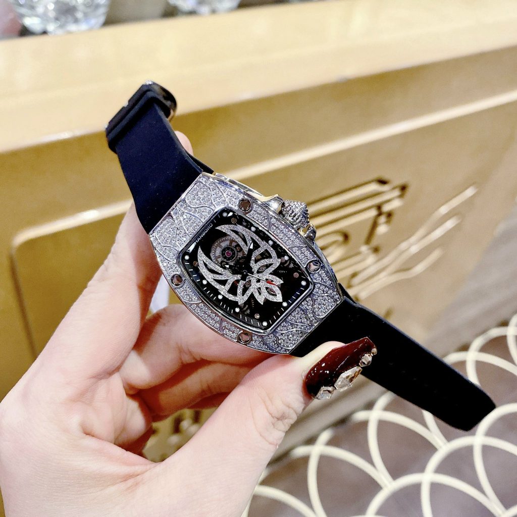 Đồng hồ nữ Hanboro By Huboler chính hãng dây cao su 36mm (2)