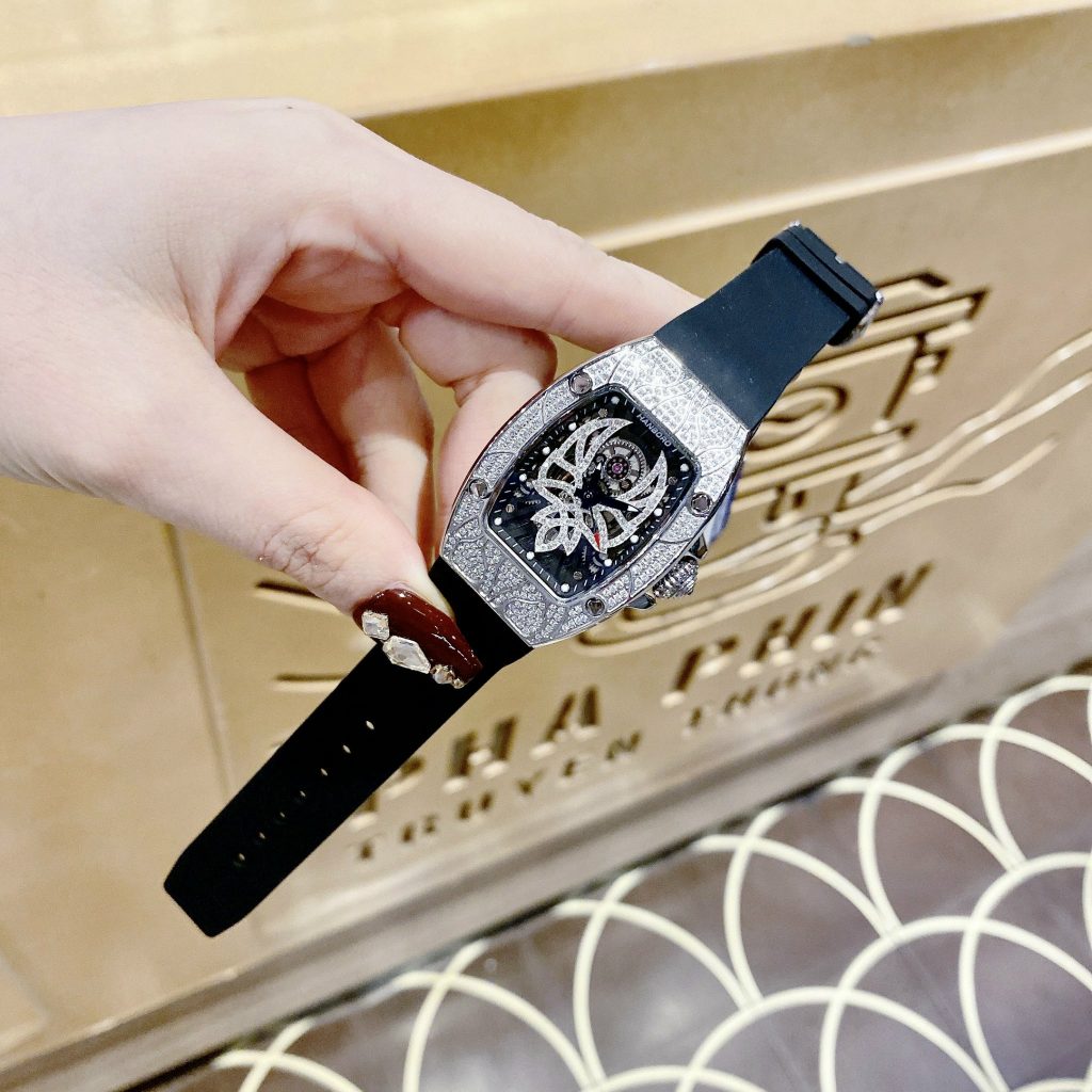 Đồng hồ nữ Hanboro By Huboler chính hãng dây cao su 36mm (2)