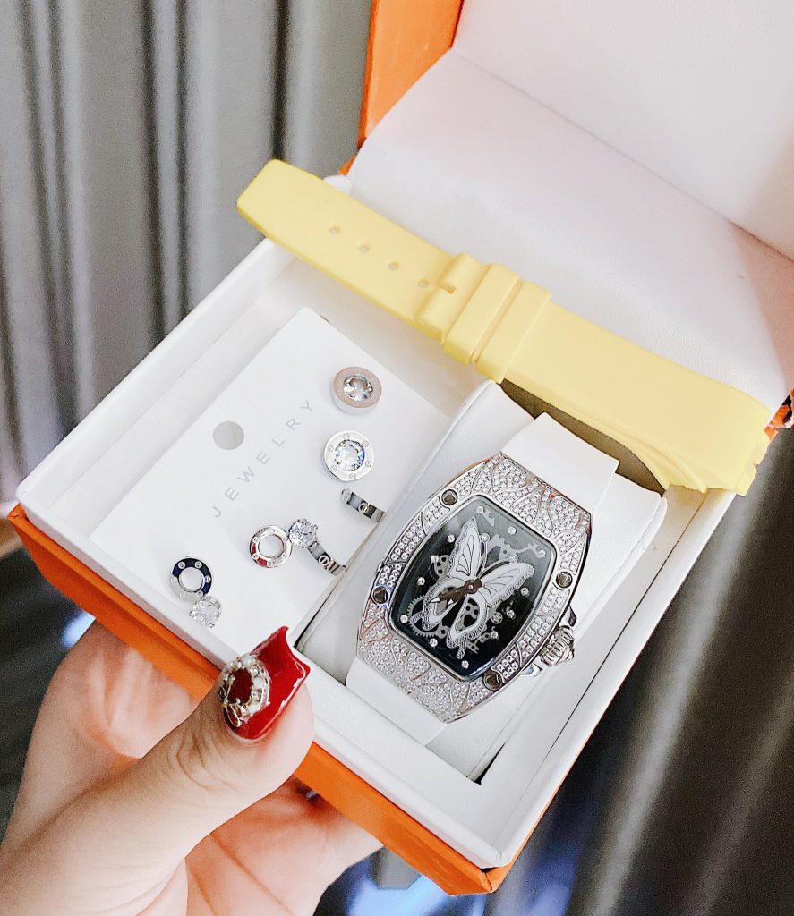 Đồng hồ nữ chính hãng Hanboro họa tiết cánh bướm 36mm (2)