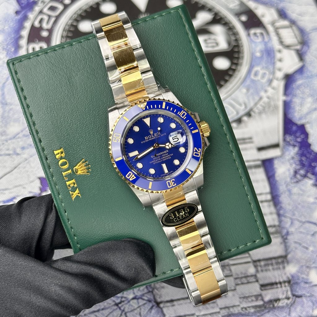 Đồng Hồ Rolex Submariner Mặt Số Xanh Dương Replica 11 Clean Factory 40mm (2)
