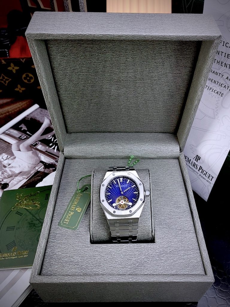 Đồng hồ Audemars Piguet Royal Oak cơ lộ máy Tourbillon mặt xanh 41mm (1)