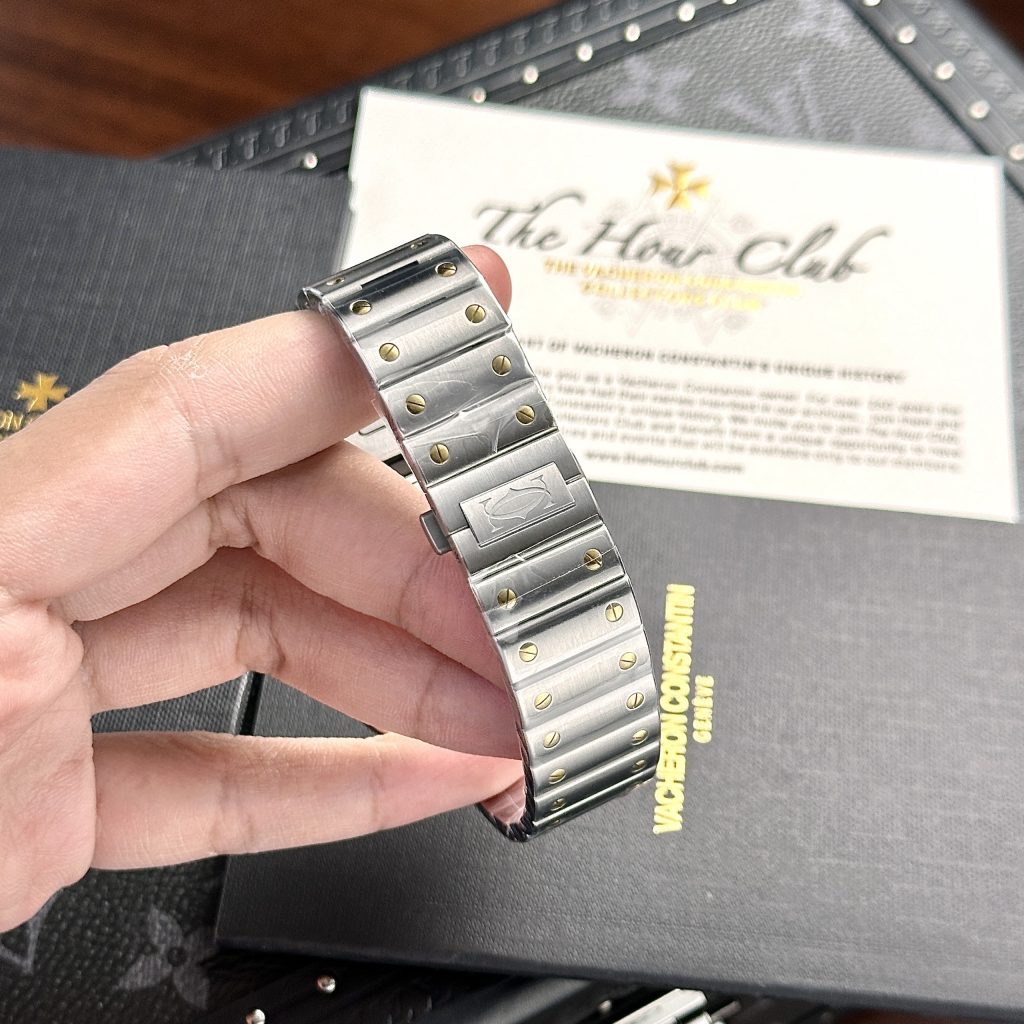 Đồng hồ Cartier Replica Santos de Cartier demi vàng BV Factory 39 (4)