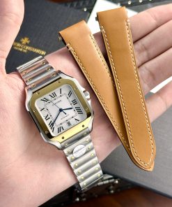 Đồng hồ Cartier Replica Santos de Cartier demi vàng BV Factory 39 (6)