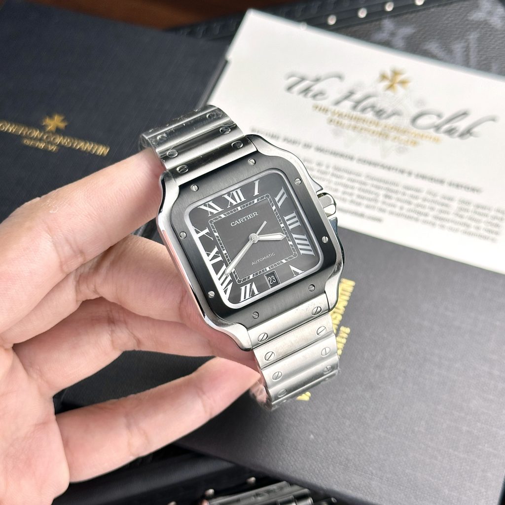 Đồng hồ Cartier Santos Nam Mặt Xám Replica 11 Cao Cấp BV Factory 39 (2)
