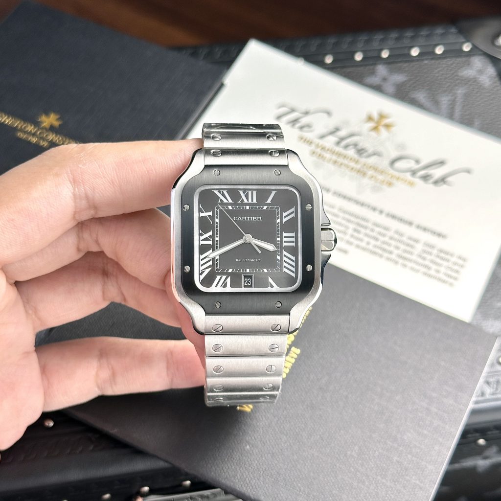 Đồng hồ Cartier Santos Nam Mặt Xám Replica 11 Cao Cấp BV Factory 39 (2)
