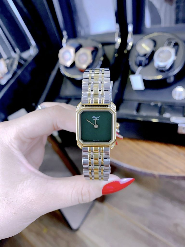 Đồng hồ Chopard nữ mặt vuông dây kim loại Demi Gold siêu cấp 30mm (1)