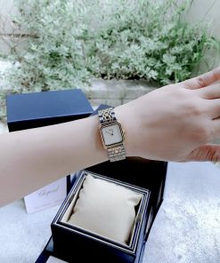 Đồng hồ Chopard nữ mặt vuông dây kim loại Demi Gold siêu cấp 30mm (1)