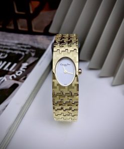 Đồng hồ Christian Dior nữ siêu cấp dây kim loại mạ vàng (2)