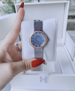 Đồng hồ Dior Satine nữ mặt tròn đính đá dây thép lụa mềm 30mm