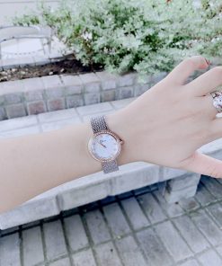 Đồng hồ Dior Satine nữ mặt tròn đính đá dây thép lụa mềm 30mm