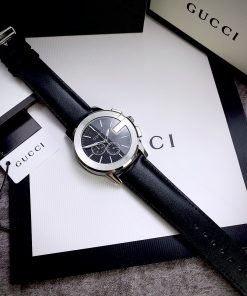 Đồng hồ Gucci nam siêu cấp dây da màu đen Like Auth 42mm (2)