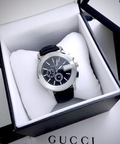 Đồng hồ Gucci nam siêu cấp dây da màu đen Like Auth 42mm (2)
