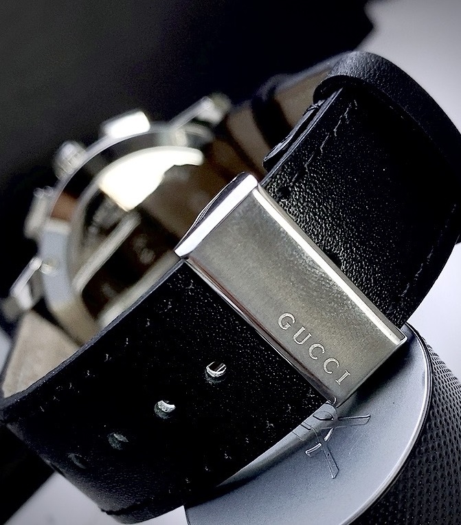 Đồng hồ Gucci nam siêu cấp dây da màu đen Like Auth 42mm (2)