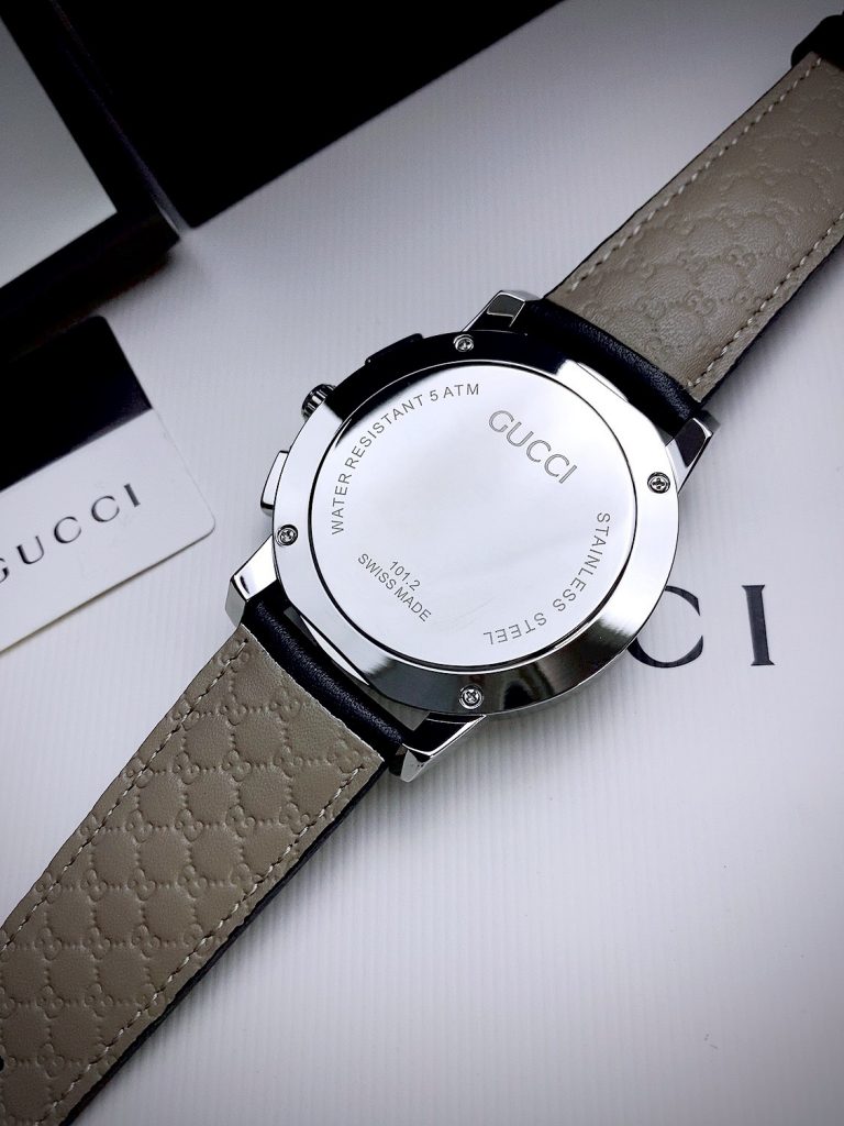 Đồng hồ Gucci nam siêu cấp dây da màu đen Like Auth 42mm (2)