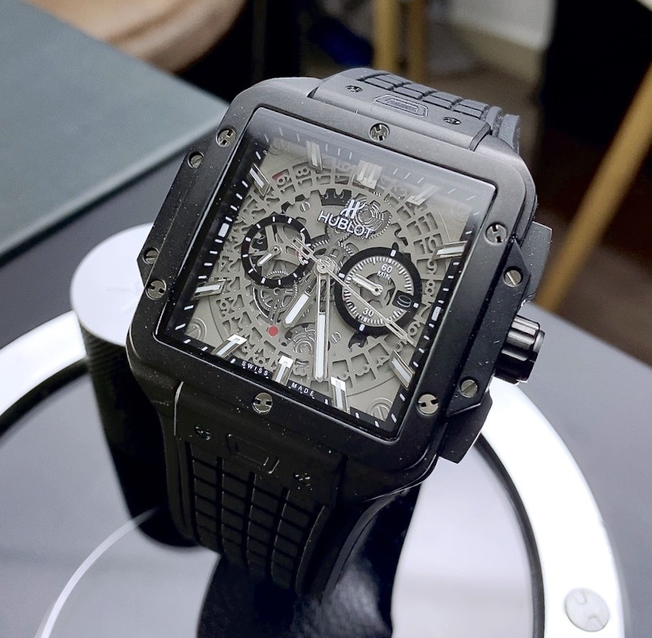 Đồng hồ Hublot máy Nhật Big Bang Square Super Fake màu đen 42mm (2)
