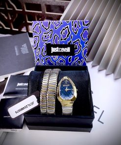 Đồng hồ Just Cavalli nữ hình rắn quấn cổ tay Like auth mặt xanh 28mm (1)