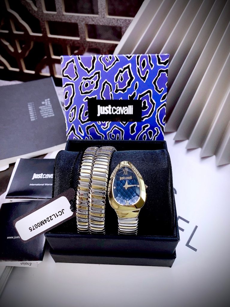 Đồng hồ Just Cavalli nữ hình rắn quấn cổ tay Like auth mặt xanh 28mm (1)