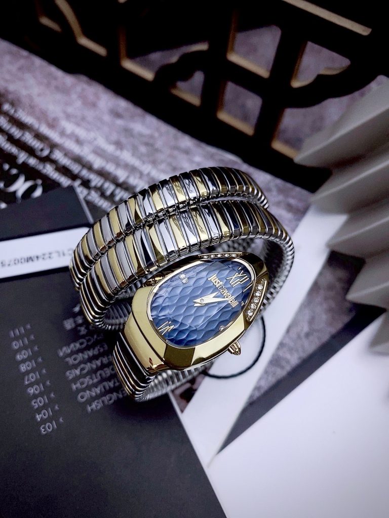 Đồng hồ Just Cavalli nữ hình rắn quấn cổ tay Like auth mặt xanh 28mm (1)