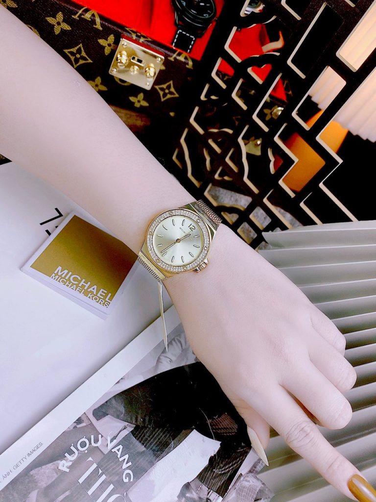 Đồng hồ Michael Kors Lennox Three-Hand Mesh MK7335 Fake Cao Cấp 37mm (2)