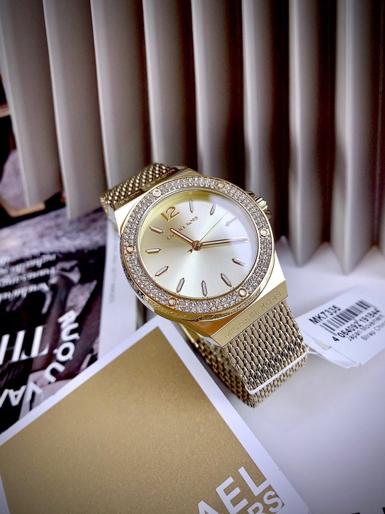 Đồng hồ Michael Kors Lennox Three-Hand Mesh MK7335 Fake Cao Cấp 37mm (2)