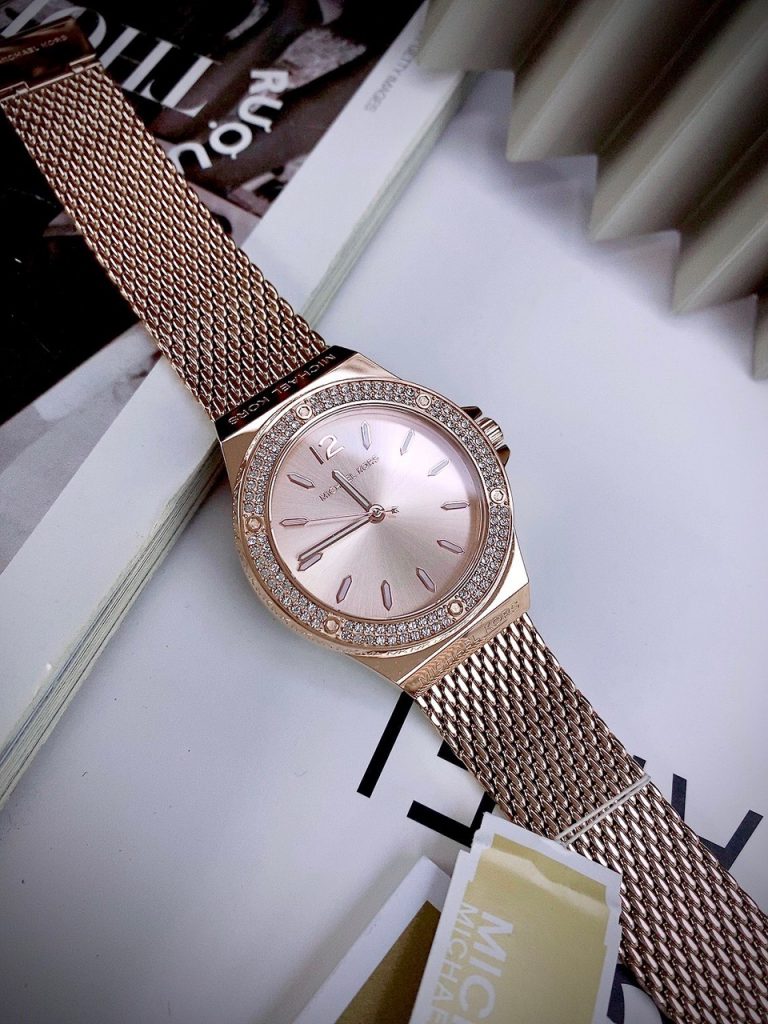 Đồng hồ Michael Kors Lennox Three-Hand Mesh Watch MK7336 Like Auth 37mm (2)