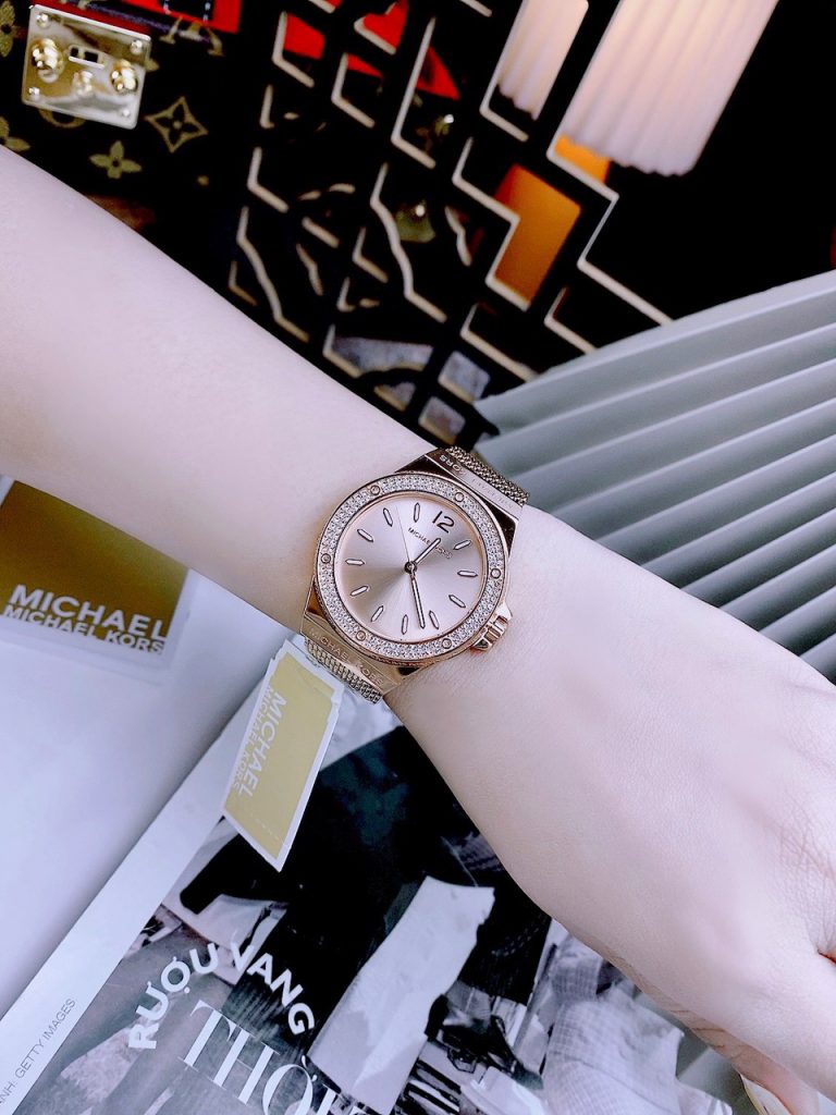 Đồng hồ Michael Kors Lennox Three-Hand Mesh Watch MK7336 Like Auth 37mm (2)