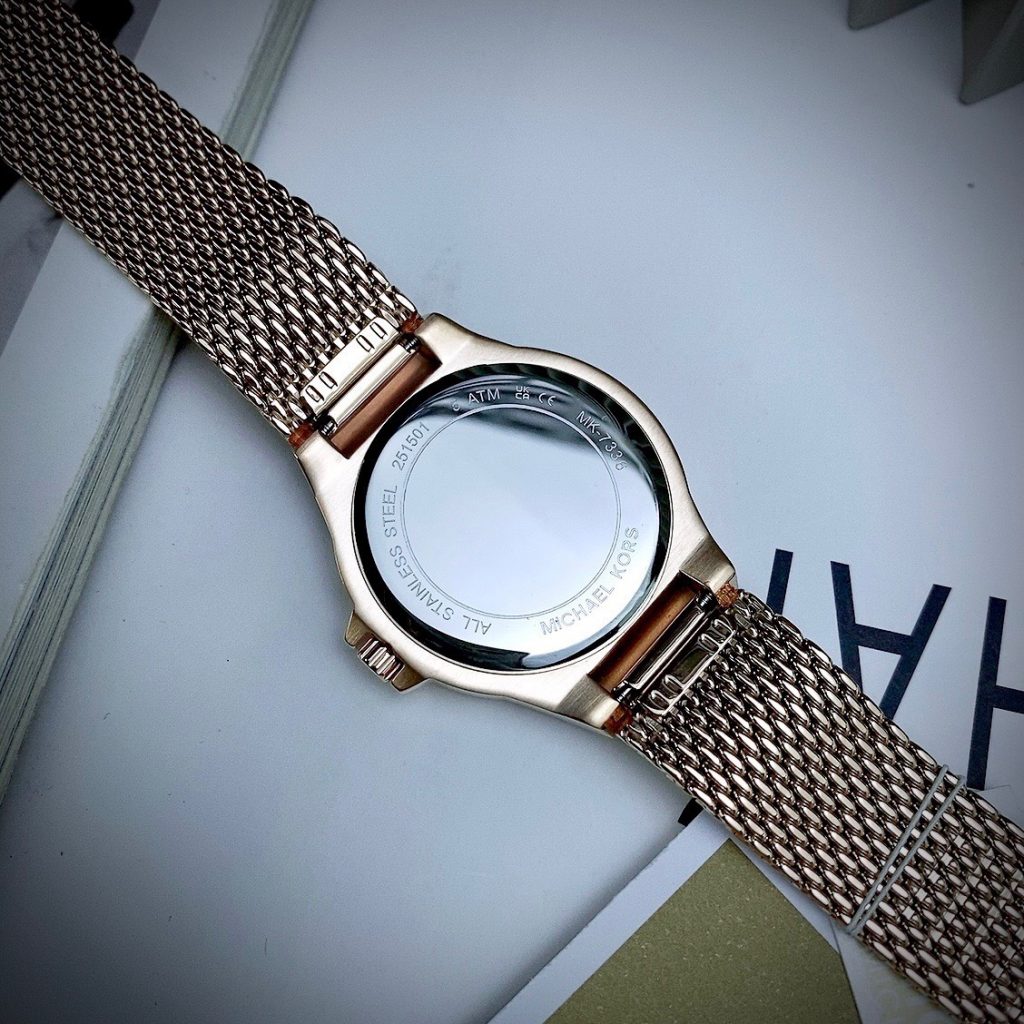 Đồng hồ Michael Kors Lennox Three-Hand Mesh Watch MK7336 Like Auth 37mm (2)