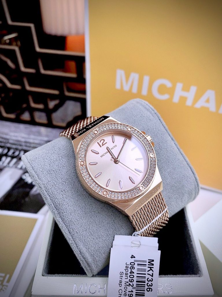 Đồng hồ Michael Kors Lennox Three-Hand Mesh Watch MK7336 Like Auth 37mm (2)