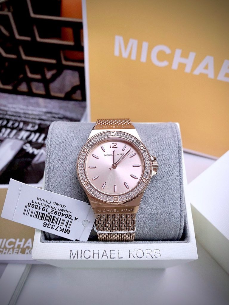 Đồng hồ Michael Kors Lennox Three-Hand Mesh Watch MK7336 Like Auth 37mm (2)