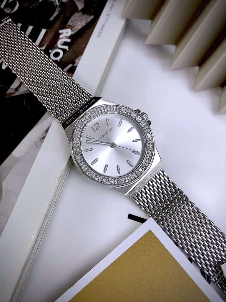 Đồng hồ Michael Kors Lennox Three-Hand Mesh Watch MK7337 Like Auth 37mm (2)