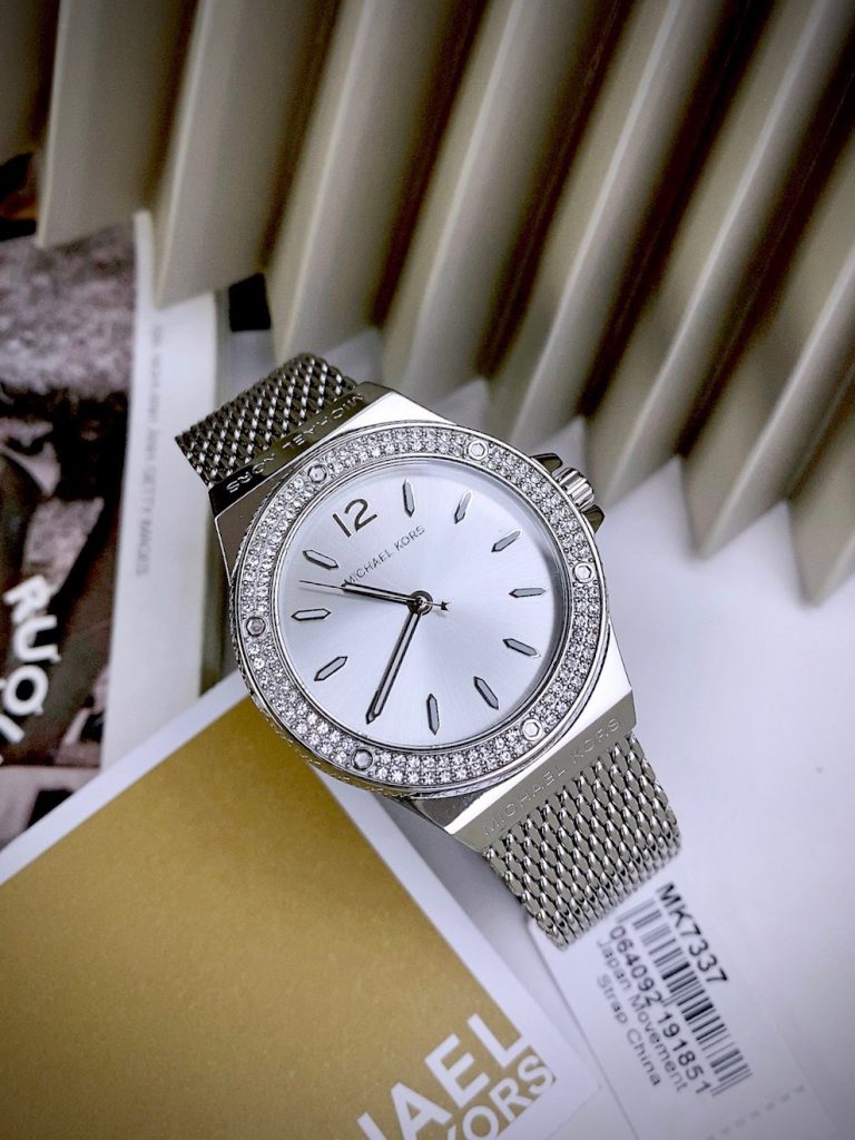 Đồng hồ Michael Kors Lennox Three-Hand Mesh Watch MK7337 Like Auth 37mm (2)