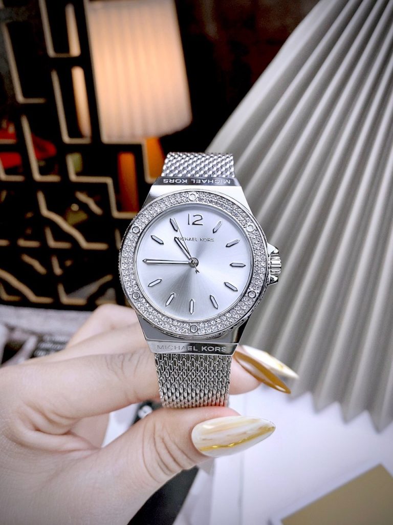 Đồng hồ Michael Kors Lennox Three-Hand Mesh Watch MK7337 Like Auth 37mm (2)